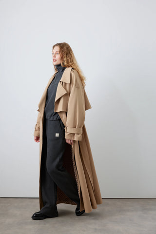 Inara Retro Trench Coat – Beige