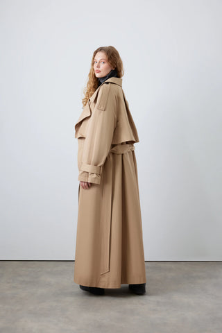 Inara Retro Trench Coat – Beige