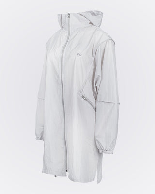 Kapüşonlu Oversize Yağmurluk - Gri
