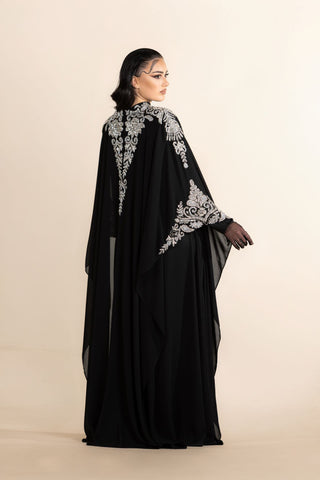 Shadow Star Embellished Abaya – Black