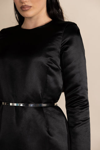 Sedžda Couture Elegant Dress With Belt – Black – view 2