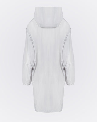 Kapüşonlu Oversize Yağmurluk - Gri