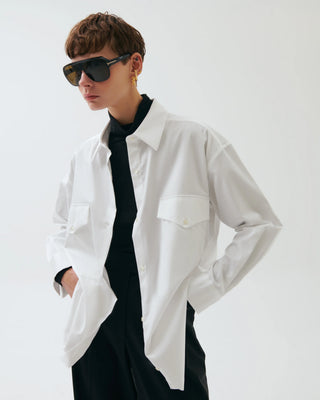 Lui Oversized Cotton Shirt - White