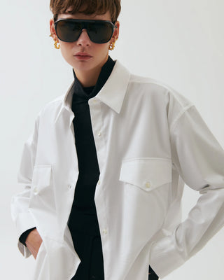 Lui Oversized Cotton Shirt - White