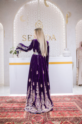 Nebula Silk Velvet Kaftan – Purple