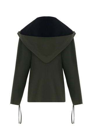 Olive Hooded Blazer (Detachable Hood) – Khaki