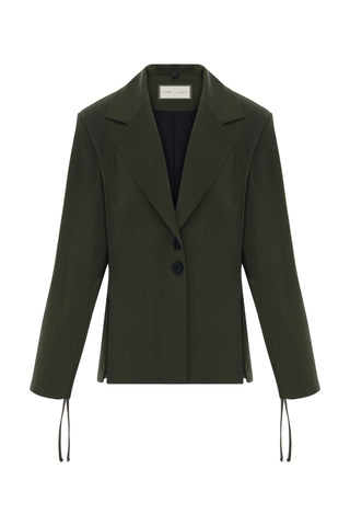 Olive Hooded Blazer (Detachable Hood) – Khaki