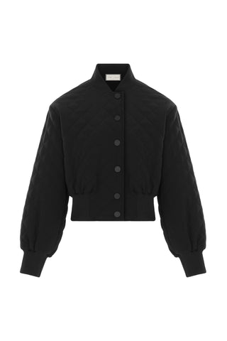 Mono Quilted Bomber Jacket – Black