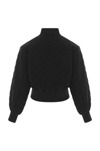 Mono Quilted Bomber Jacket – Black