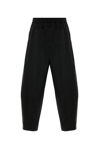 Valentino Striped Barrel Trousers – Black