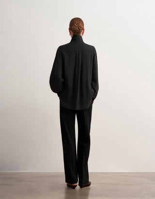 Draped Palazzo Trousers – Black