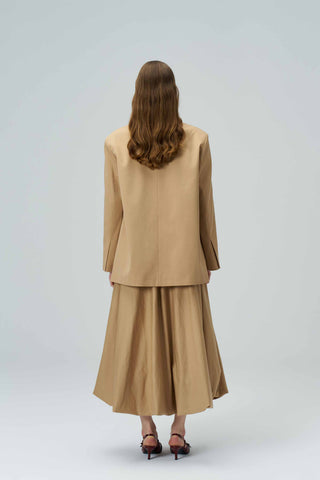 Luna Tie-Front Poplin Camel Jacket