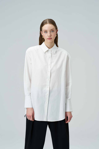 BIANCA White Oversized Poplin Shirt