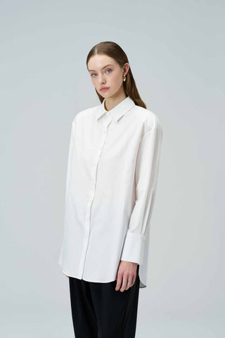 BIANCA White Oversized Poplin Shirt