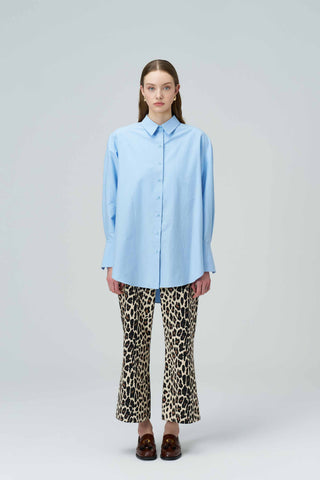 BIANCA Blue Oversized Poplin Shirt