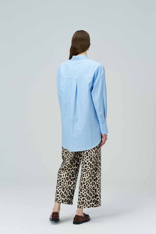 BIANCA Blue Oversized Poplin Shirt