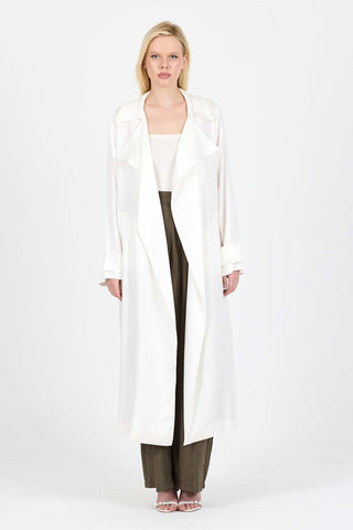 Estelle Seasonless Tencel Trench Coat - White