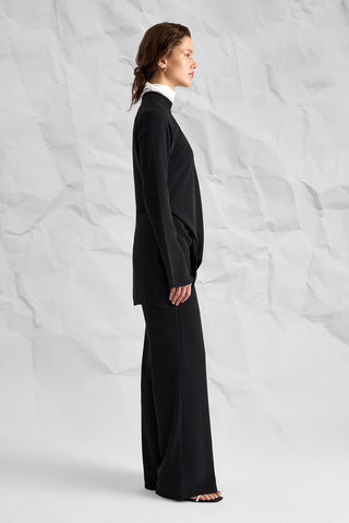 Majesté Atelier No. 01 Asymmetric Tunic & Wide-Leg Trouser Set - Black