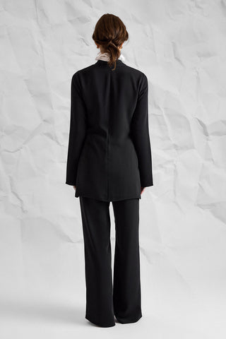 Majesté Atelier No. 01 Asymmetric Tunic & Wide-Leg Trouser Set - Black