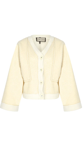 Isolde Karakul Soft-Texture Jacket – Cream
