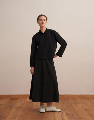 Polo Long Sleeve Top – Black