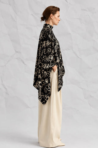 Black Chain-Pattern Jacquard Shirt