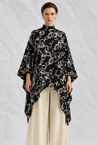 Black Chain-Pattern Jacquard Shirt