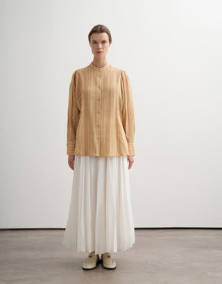 Gathered Sleeve Shirt – Yellow