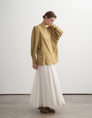 Striped Cuff Detail Shirt – Green