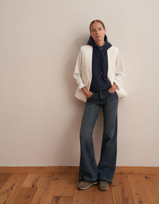 Cotton Zip-Front Vest – Ecru