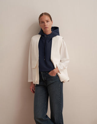 Cotton Zip-Front Vest – Ecru