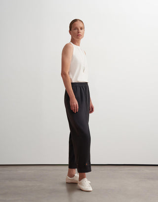 Silky Adjustable Hem Tapered Trousers – Navy