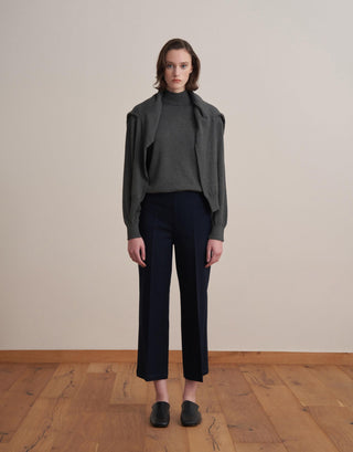 Turtleneck Knit Sweater – Anthracite