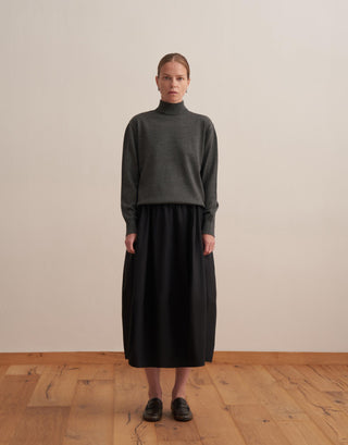Turtleneck Knit Sweater – Anthracite