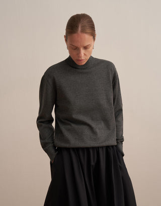 Turtleneck Knit Sweater – Anthracite