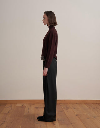 Turtleneck Knit Sweater – Burgundy