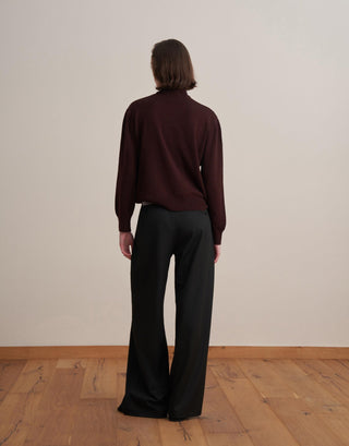 Turtleneck Knit Sweater – Burgundy