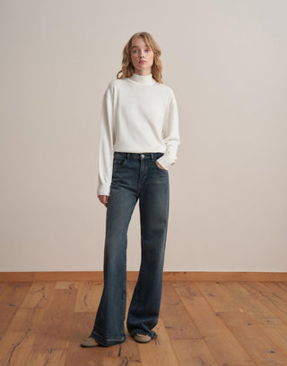 Turtleneck Knit Sweater – Ecru
