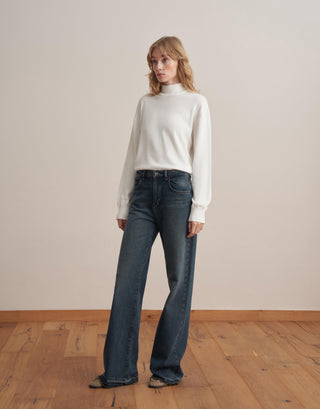 Turtleneck Knit Sweater – Ecru