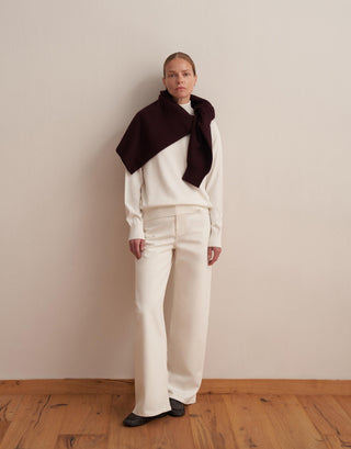 Turtleneck Knit Sweater – Ecru