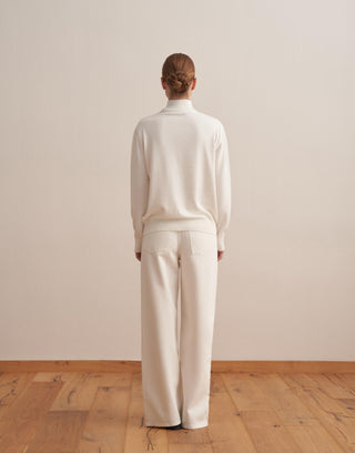 Turtleneck Knit Sweater – Ecru