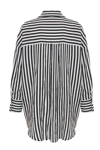 Stripe Oversize Shirt - Black & White Stripe
