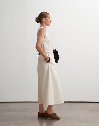 Relaxed Wide-Leg Cotton Trousers – Ecru