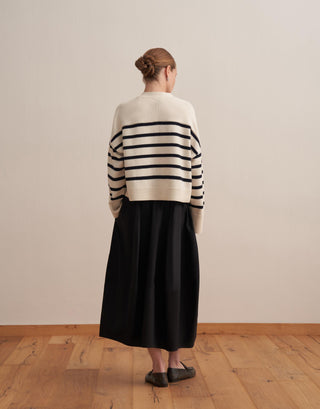 Striped Knit Cardigan – Ecru