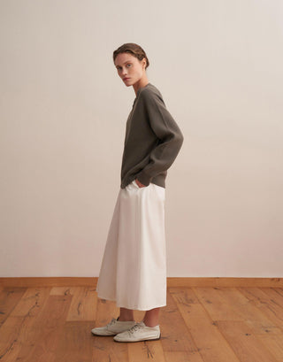 Zipped Cotton Knit Cardigan – Charcoal