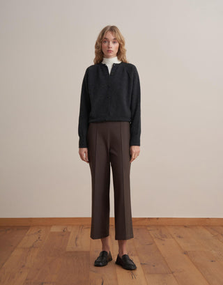 Wool-Blend Knit Cardigan – Anthracite