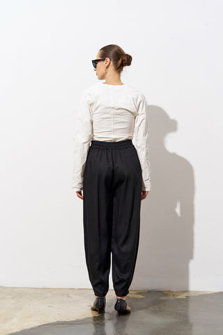 Linea Tencel Black Tapered Pants