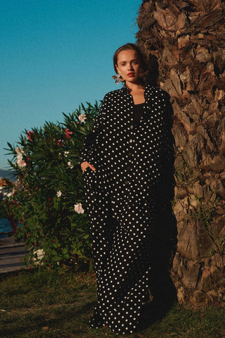 Polka Polka Dot Shirt & Wide-Leg Trouser Set