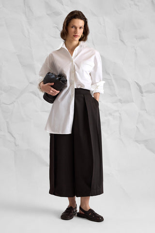 MOSS FLOW Brown Relaxed Trousers