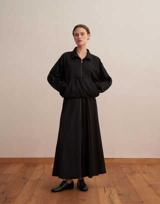 Technical Zip-Up Sweatshirt – Black
